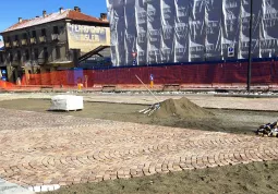 Il cantiere del resyling in piazza Savoia